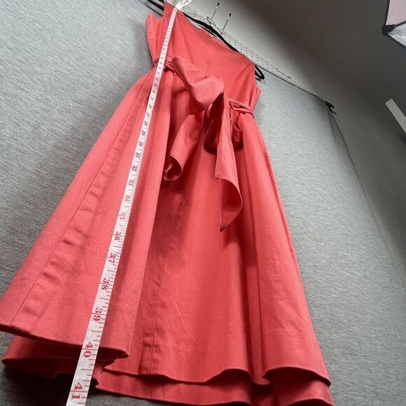 Chaps Coral Pink Fit And Flare Sleeveless Dress with Belt Size 14 NWT MSRP $80 - Picture 8 of 14